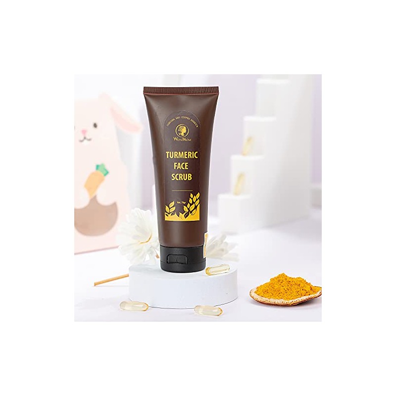 Exfoliante Facial de Cúrcuma Turmeric Face Scrub with Curcumin Extract,