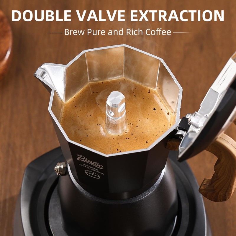 Stovetop Espresso Maker - Italian Coffee Maker for Gas &
