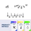 TOOINKCV 375 Pieces M3 M4 Self-Tapping Screw Assortment, Flat Head