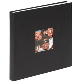 walther Design Photo Album Black 26 x 25 cm with Cover Punching, Fun FA-205-B