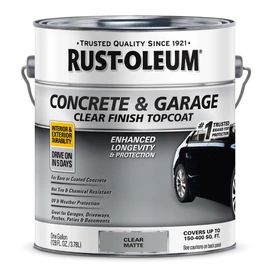 Rust-Oleum 380895 Concrete & Garage Clear Finish Topcoat, Gallon, Matte Clear
