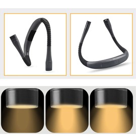 Book Light for Reading in Bed, 3 Colors, 3 Brightness Levels, Rechargeable Neck Light with Flexible Arm