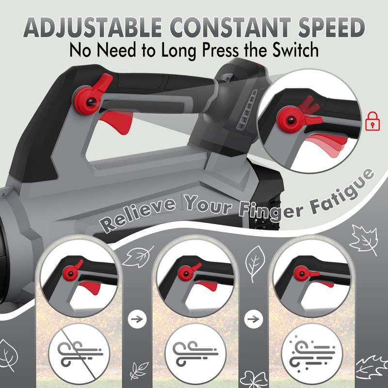 Leaf Blower Cordless - 630CFM/160MPH, 21V Powerful Electric Cordless Leaf