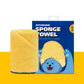 PETHROOM [Pesroom] Sponge Towel (M) Microfiber Towel for Dogs/Cats