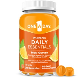 One A Day Women’s Daily Essentials Multivitamin Gummies, Multivitamin for Women, Zinc, Immune Support, Cool Lemonade Naturally Flavored, 120 Gummies