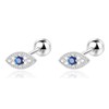 Aloluo 20G Tiny Evil Eye Stud Earrings for Women Silver