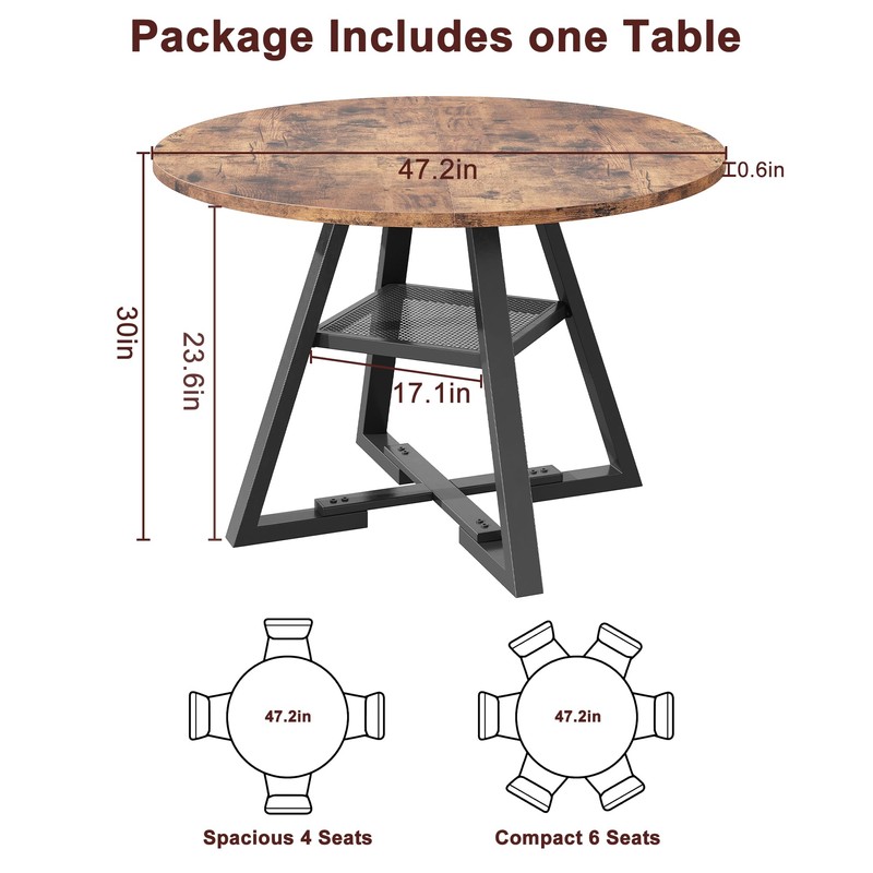 Jocoevol Round Dining Table for 4,Kitchen Dining Room Circle Dinner