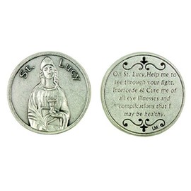 Lumen Mundi Patron Saint of Eye Illnesses and Complications St Lucy Pocket Token with Prayer