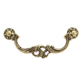 Richelieu Hardware BP3004108BB 4 1/4-inch (108 mm) Center-to-Center Burnished Brass Traditional Cabinet and Drawer Pull Handle for Kitchen, Bathroom, and Furniture