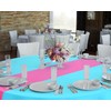 Oudain Round Plastic Disposable Tablecloth 84 Inch Stain and Wrinkle