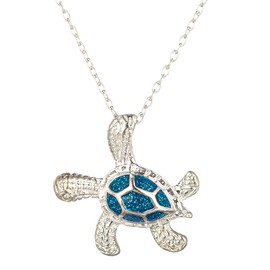 kelistom Sea Turtle Pendant Necklace for Women Men Silver Plated Link Chain Animal Jewlery