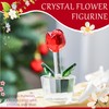KRISININE Mini Crystal Rose Flower Figurine Glass Flower Ornament Birthday