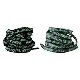 Jamron 2 Pairs Luminous Neon Flat Shoelaces for Trainers Sport Shoes Gradient Color Printed Nylon Shoe Strings SN0702123 Black-Grey 160CM