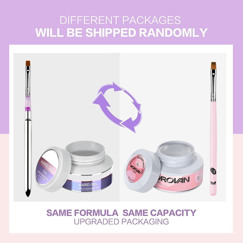 Morovan Clear Builder Gel for Nails: UV/LED Hard Gel Kit