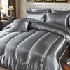 Bedding_Dreamer Silk Like Grey Comforter Set with Sheet Sets Queen