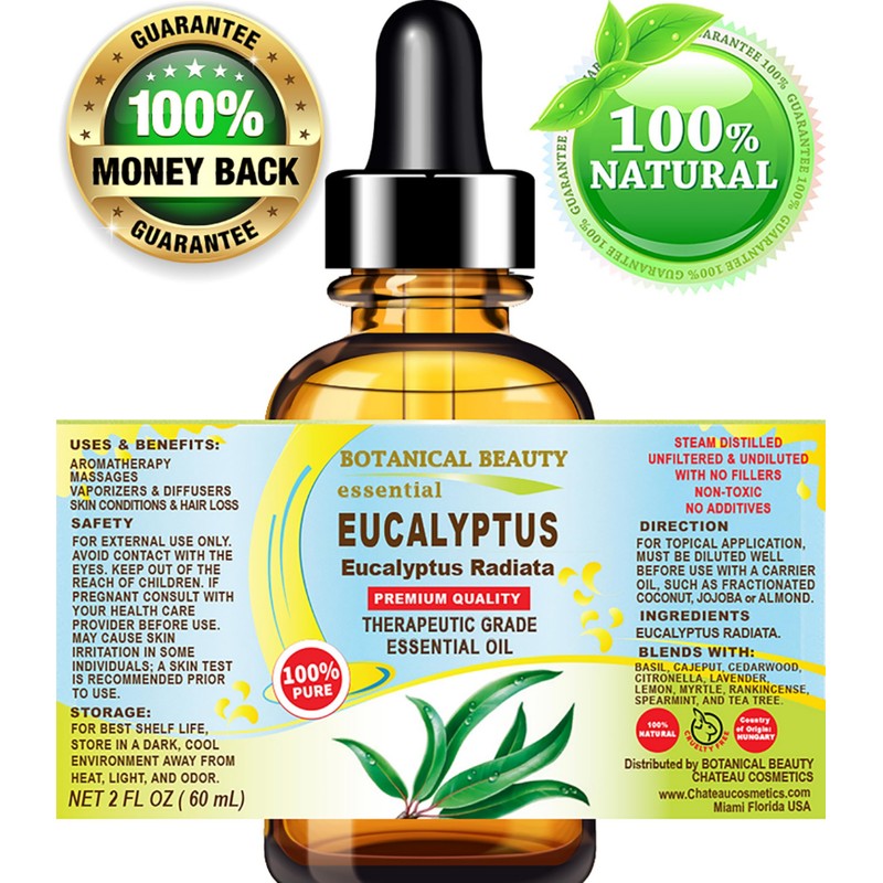 Botanical Beauty EUCALYPTUS ESSENTIAL OIL 100% PURE Natural Undiluted THERAPEUTIC