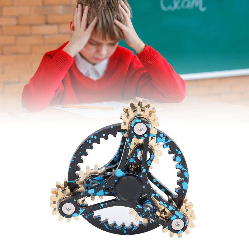 Pure Brass Gears Linkage Hand Gyroscope Toy Break Bad Habits