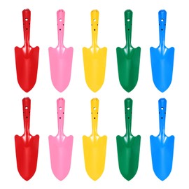 HARFINGTON 12pcs Mini Colorful Metal Hand Shovel 11" x 3" Digging Trowel Set Transplanting Garden Tools for Flower Soil Digging Planting Weeding Transplanting Garden, 6 Colors