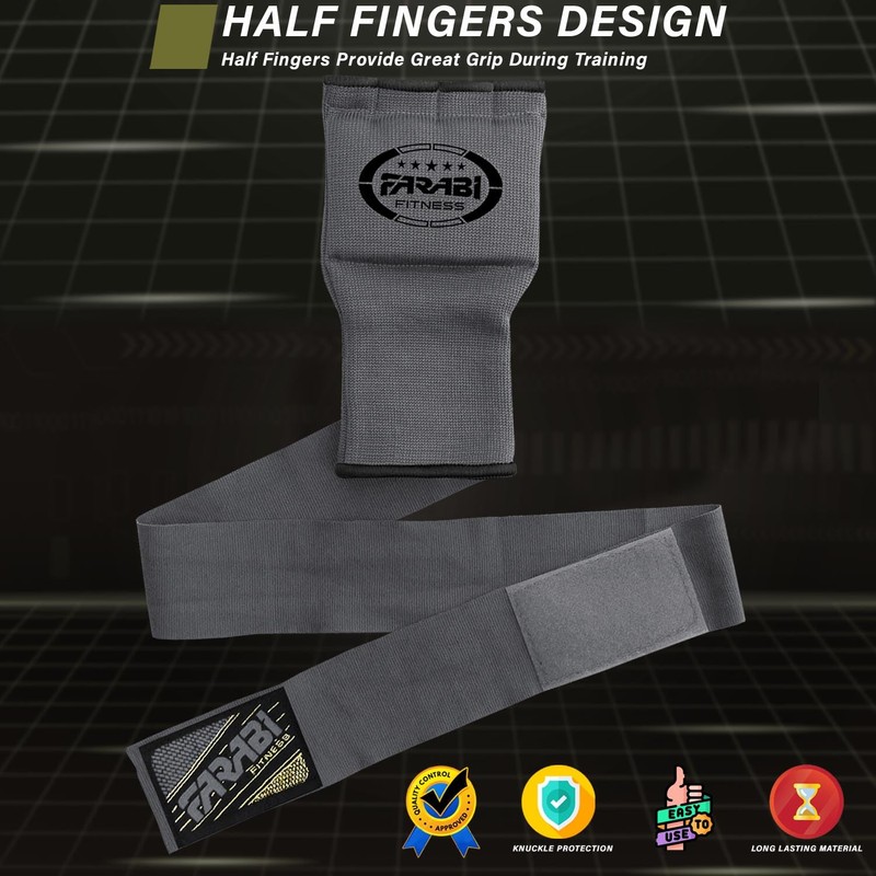 Farabi Kids Junior Inner Hand Wraps Gloves Easy Gel Padded