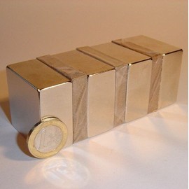 magnets4you - Quadermagnet aus Neodym | 40x40x20mm | Beschichtung: Nickel N40 |Haftkraft ca. 60 kg | Supermagnet für Werkstatt, Experimente oder zum Basteln