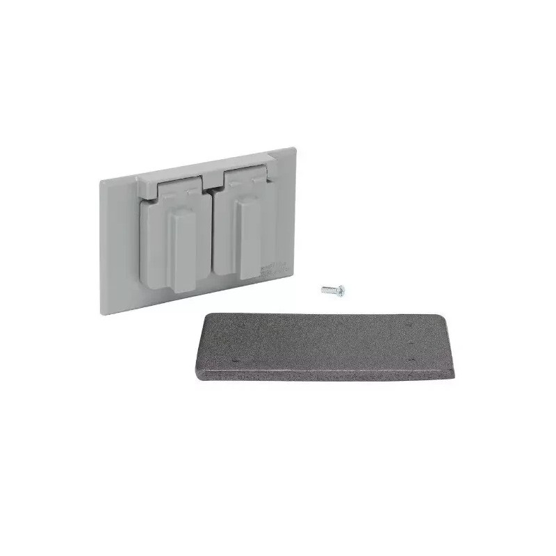 Commercial Electric Gray 1-Gang Duplex Outdoor Weatherproof Outlet Cove