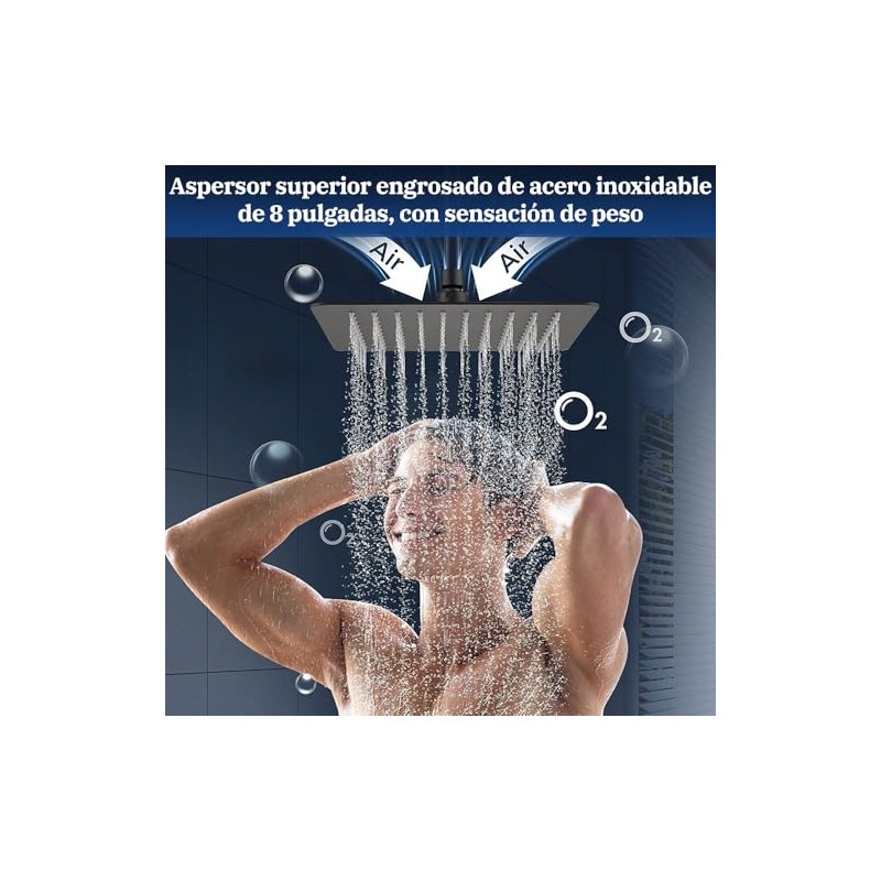 HAWOO Regaderas para Baño, 8" Cabeza de Ducha de Lluvia