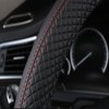 SHIAWASENA Car Steering Wheel Cover, Leather, Universal 15 Inch Fit,