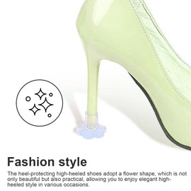 DIYCUT 16er-Set Absatzschoner mit Modische Blumenform, TPU Sole Protector, Unsichtbarer High Heel Schutz, Anti-Rutsch-Design, Schuh Fersenschutz, für Hochzeiten/Büro/im Freien(Schwarz/Transparent)