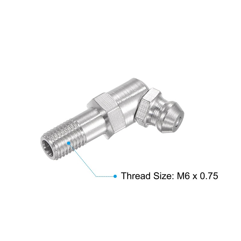 uxcell Metric Nickel Plated Brass Straight Grease Fitting M6 x
