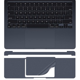 CaseBuy Full Body Palm Rest Protector(3 in 1) for 2025-2022 MacBook Air M2 M3 M4 13.6" A2681 A3113 A3240 Anti-Scratch Keyboard Protective Skin Cover for M2 M3 M4 MacBook Air 13.6" -Midnight