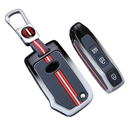 OTMIK Gradient Black and White Zinc Alloy Car Key Cover Cases Suitable for KIA Ceed 2024 CD Forte Cerato K3 Gt Seltos Sportage Sorento Keychain Accessories (3 Buttons)