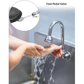 QWORK Foot Pedal Valve for Faucet, 2 Pack Floor Mounted Singe Foot Pedal Water Valve Touchless Pedal Valve for Basin Water Tap, Bathroom Basin Faucet, Screws Included