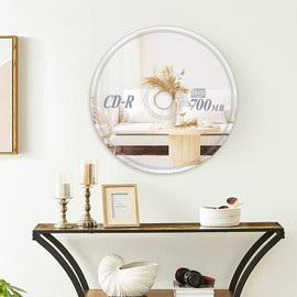 Minuover Minuover CD Mirror 13x13 Inch, Cool Music Room Decor, Y2K Wall Decor, Funky Home, Nostalgic Silver Acrylic, Vinyl Retro, Creative Gift