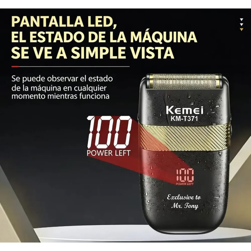 Kit Máquinas Cortadoras de Pelo Kemei Profesional con Display Digital