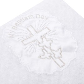 Booulfi Baby Christening Blanket Newborn Unisex Baptism White Baby Blanket Shawl,Embroidered Cross