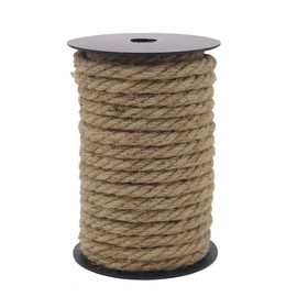 Tenn Well 50 Feet 10mm Jute Rope, Natural Heavy Duty Twine Rope Decorative Jute Cord for Crafting, Cat Scratch Post, Bundling, Gardening