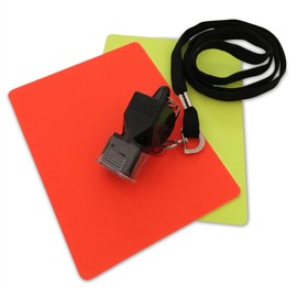 referee at work Football Referee Set with Whistle and Disciplinary Cards Red and Yellow 3 Piece (Football)