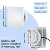 4inch Exhaust Fan, Window Wall Mount Vent Extractor Fan w/Button