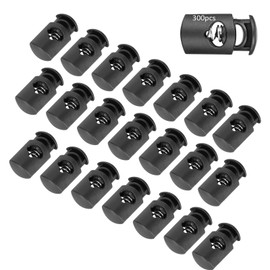 300Pcs Single Hole Cord Locks, Spring Plastic Cord Locks Nylon Clothing Accessories for Drawstring Clothing[L]Fasteners