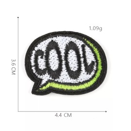 unbranded Word Text Cool Embroidery sew Iron On patch clothes 3508