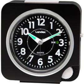 LANDEX YT5317 Table Clock, Alarm Clock, Analog, Continuous Second Hand, Electronic Sound, Alarm, Houho Industry, Black, Neo Sidework