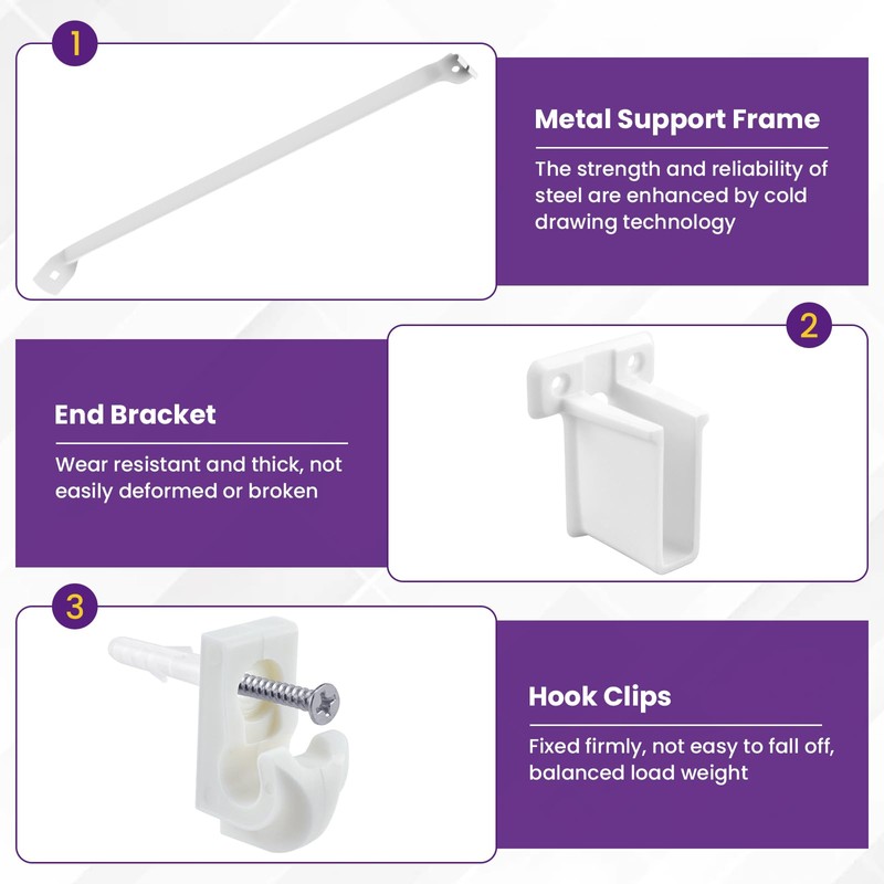 SATUY 20Pcs 12 Inch Wire Shelf Brackets Kit, Includes Shelf