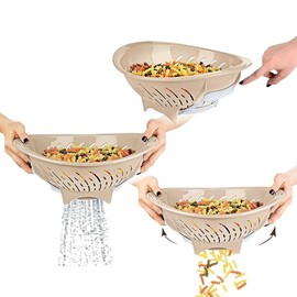 TITIZ Smart Food Strainer with Easy Open-Close Bottom Door - Effortless Draining and Cleanup - Higt Quality (BLUE TEAL)