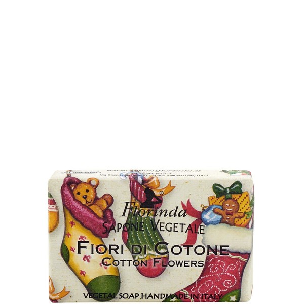 Florinda Special Christmas Cotton Flowers Vegetal Soap Bar 50 G 1.76 Oz