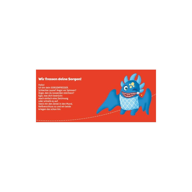 Schmidt Spiele Sorgenfresser 42486 Dante, Small, Multi, Plush, 21 cm