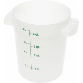 Carlisle FoodService Products Storplus Round Container Food Container, Storage Container with Stackable Design for Storage, 4 Quart, White