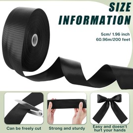 Frienda 2 Rolls Duct Strap Duct Support Webbing Wide Webbing Strap Support Belt Heavy Duty(200 ft X 1.97 Inch,Black)