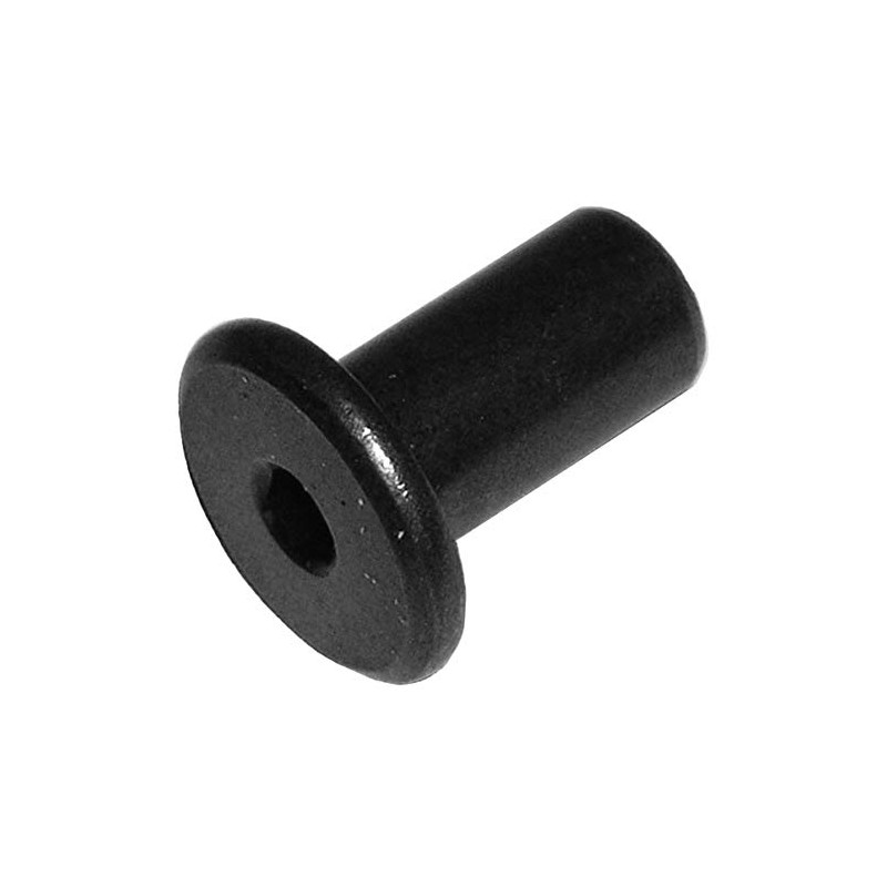 1/4" Furniture Connector Cap Flat Head Nuts - Black (10