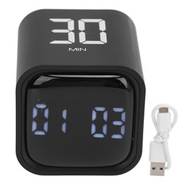 Timer 5min 10min 30min 60min Timing Volume Adjustable Rotation Timer Type C Fast Charging Timer Clock for Cooking Reading Game Sports Black
