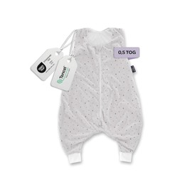 TRÄUMELAND Baby Sleeping Bag with Feet 0.5 TOG Moon Gray, summer pajamas, lightweight, breathable baby sleeping bag Oeko-Tex 100 certified